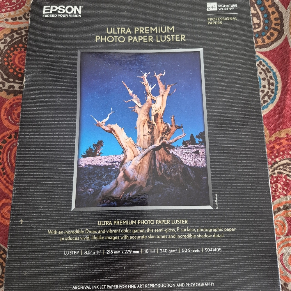 pack of epson ultra premium photo paper luster 8.5x11 letter size printer